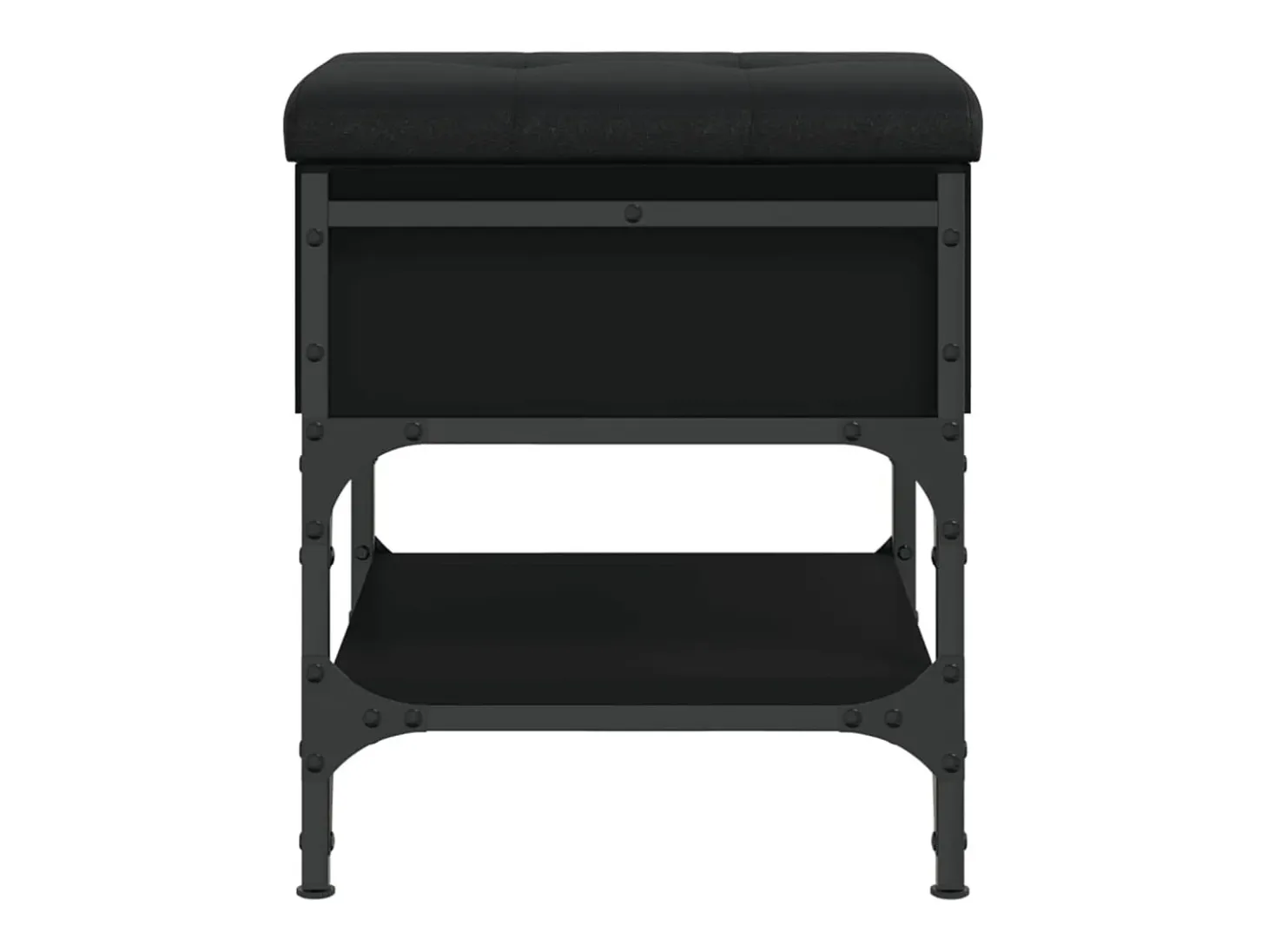 Banco zapatero negro 42x42x45 cm madera de ingeniería