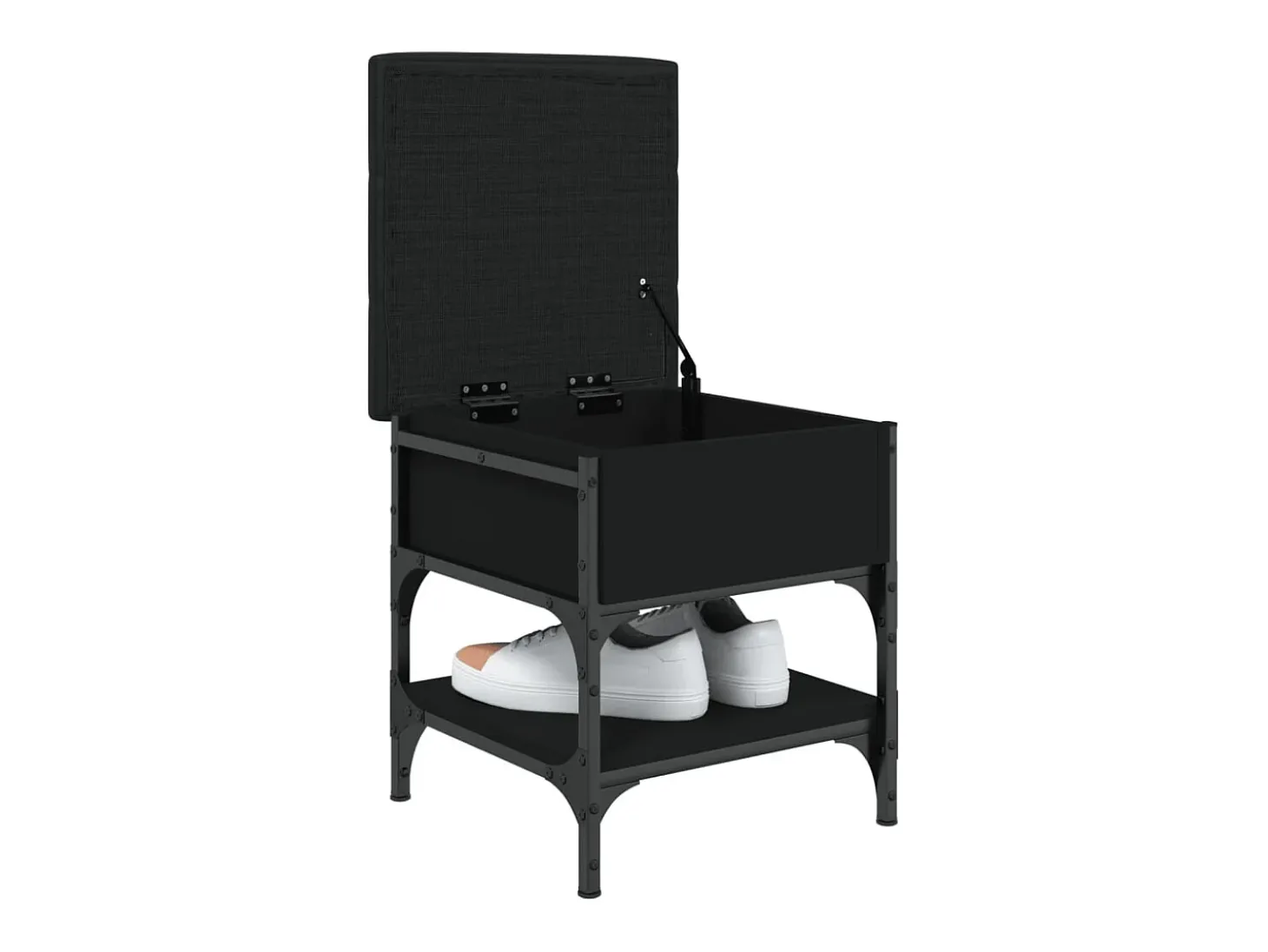 Banco zapatero negro 42x42x45 cm madera de ingeniería
