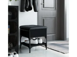 Banco zapatero negro 42x42x45 cm madera de ingeniería