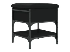 Banco zapatero negro 42x42x45 cm madera de ingeniería