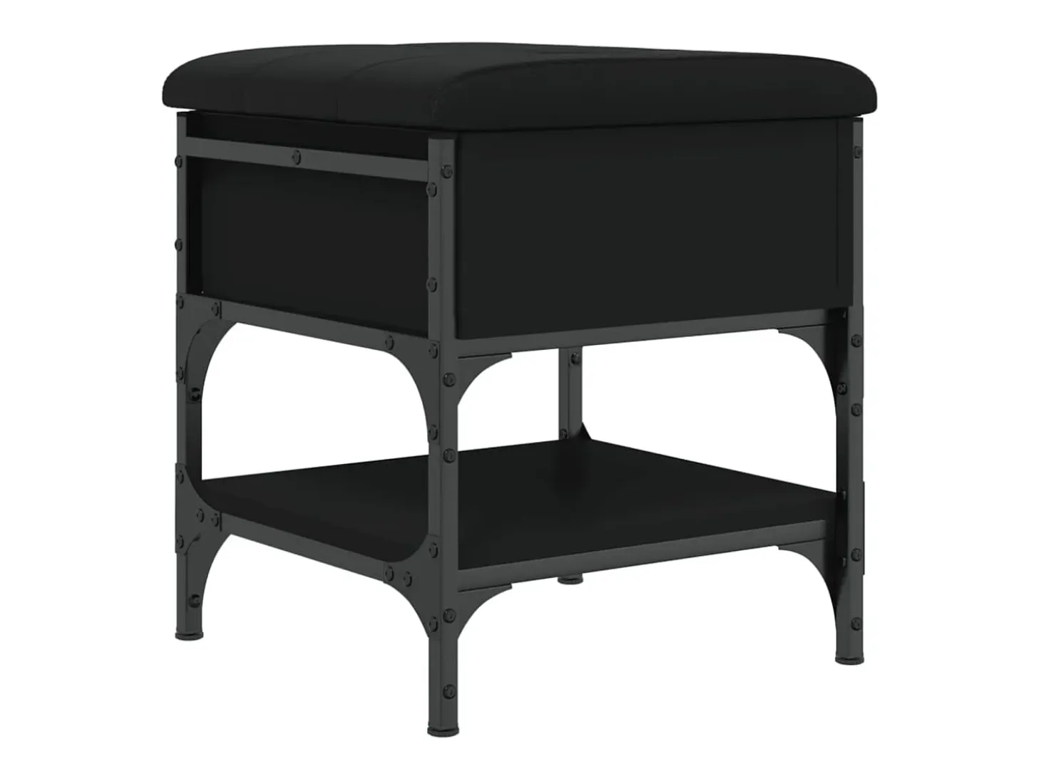 Banco zapatero negro 42x42x45 cm madera de ingeniería