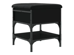 Banco zapatero negro 42x42x45 cm madera de ingeniería