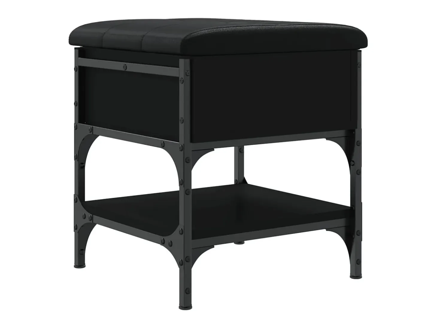 Banco zapatero negro 42x42x45 cm madera de ingeniería