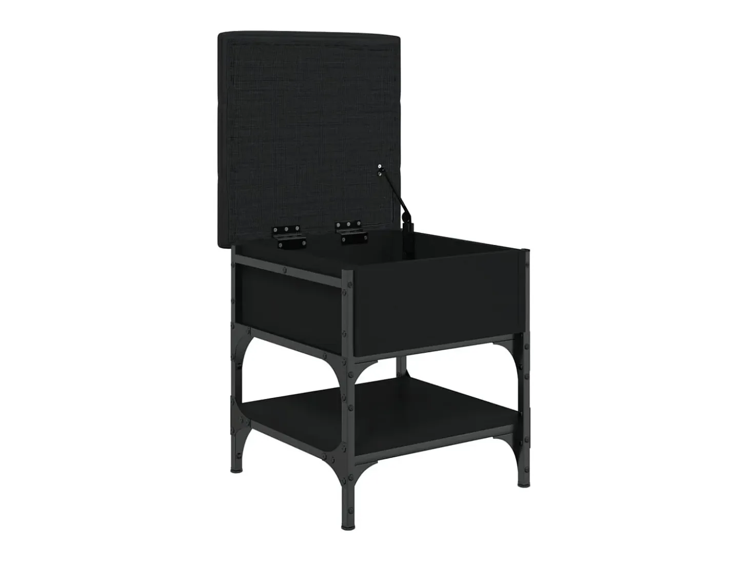 Banco zapatero negro 42x42x45 cm madera de ingeniería
