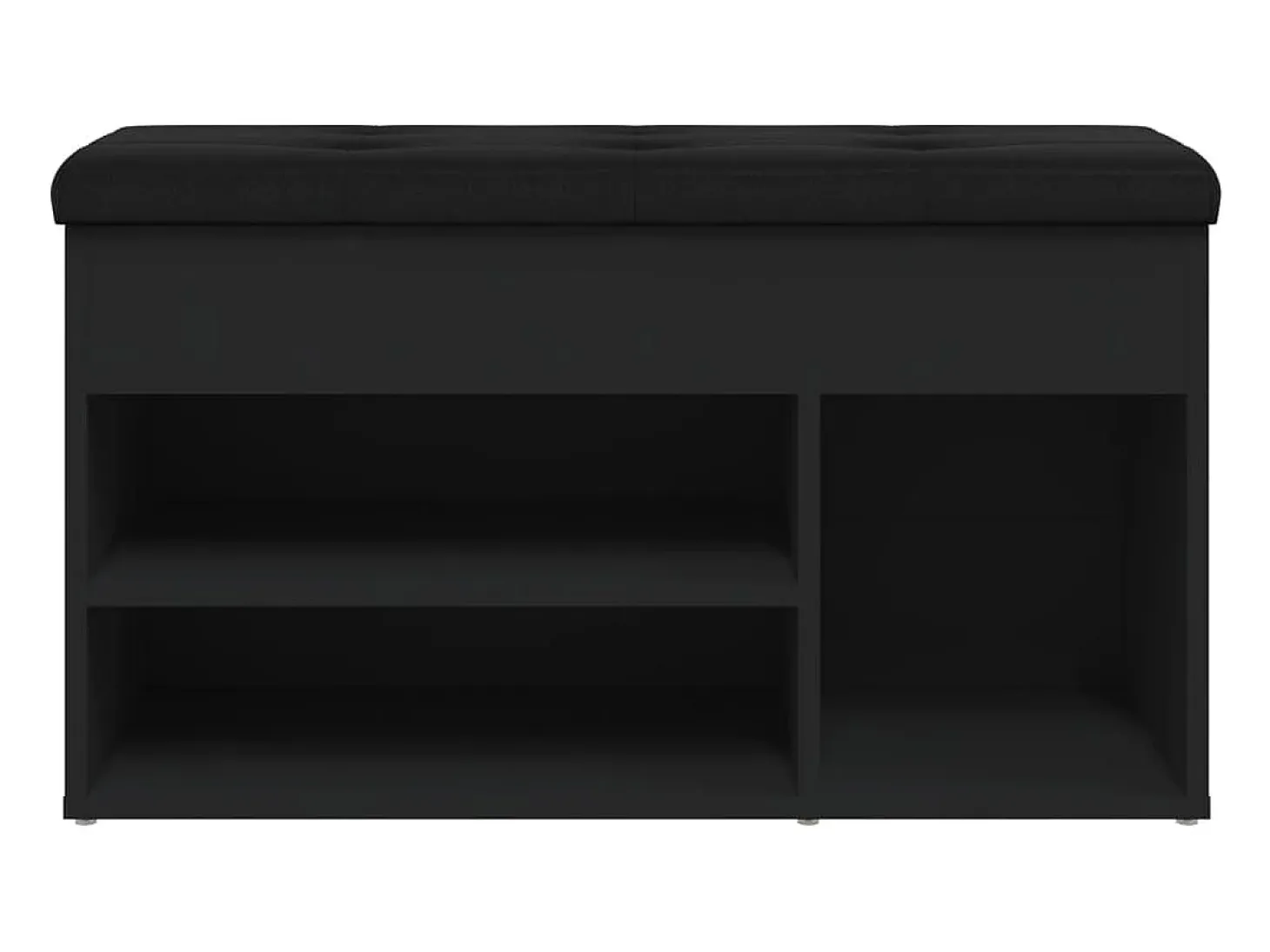 Banco zapatero negro 82x32x45,5 cm madera de ingeniería