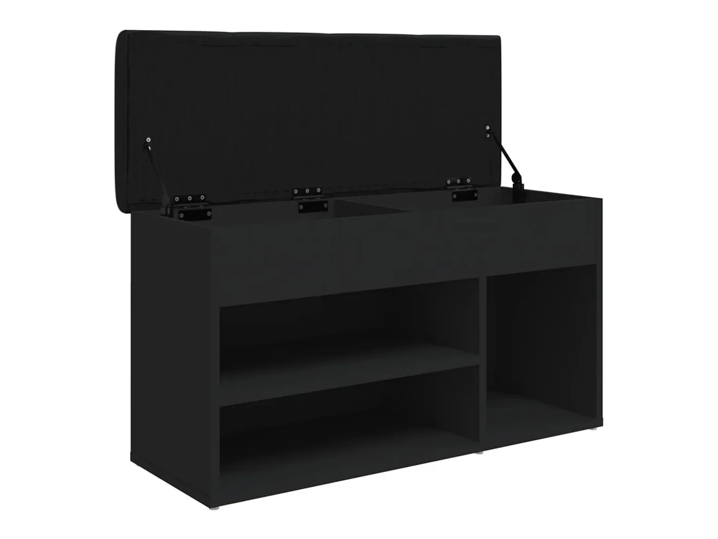 Banco zapatero negro 82x32x45,5 cm madera de ingeniería
