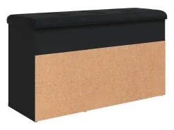 Banco zapatero negro 82x32x45,5 cm madera de ingeniería