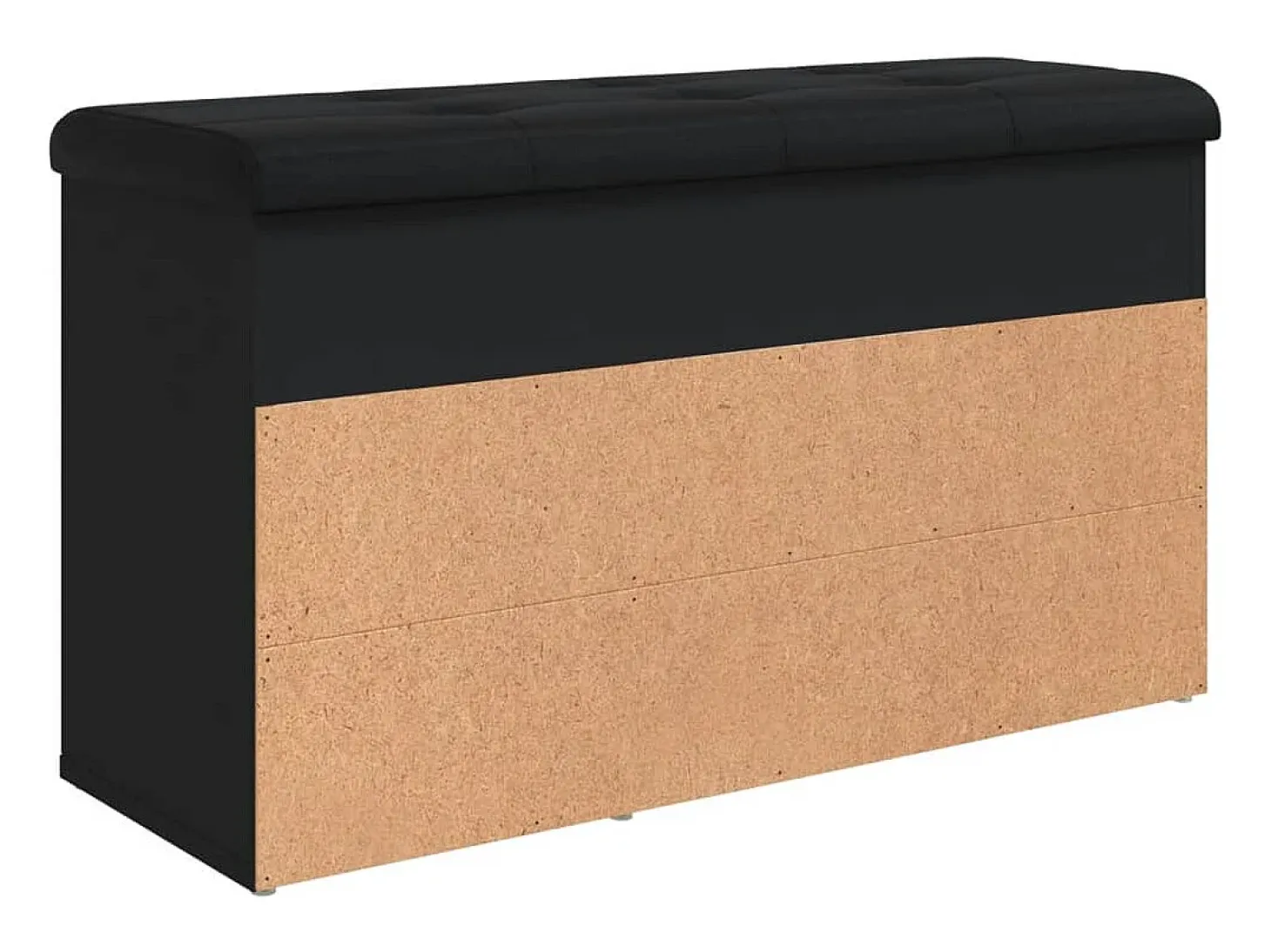 Banco zapatero negro 82x32x45,5 cm madera de ingeniería