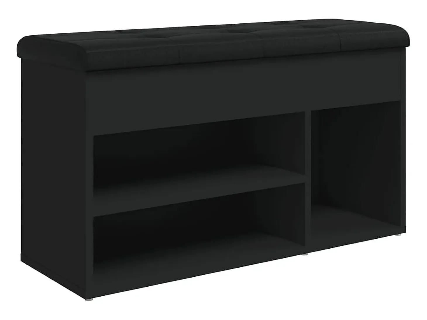 Banco zapatero negro 82x32x45,5 cm madera de ingeniería