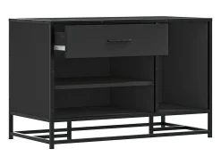 Banco zapatero negro 80x40x53,5 cm madera contrachapada y metal