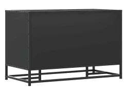 Banco zapatero negro 80x40x53,5 cm madera contrachapada y metal