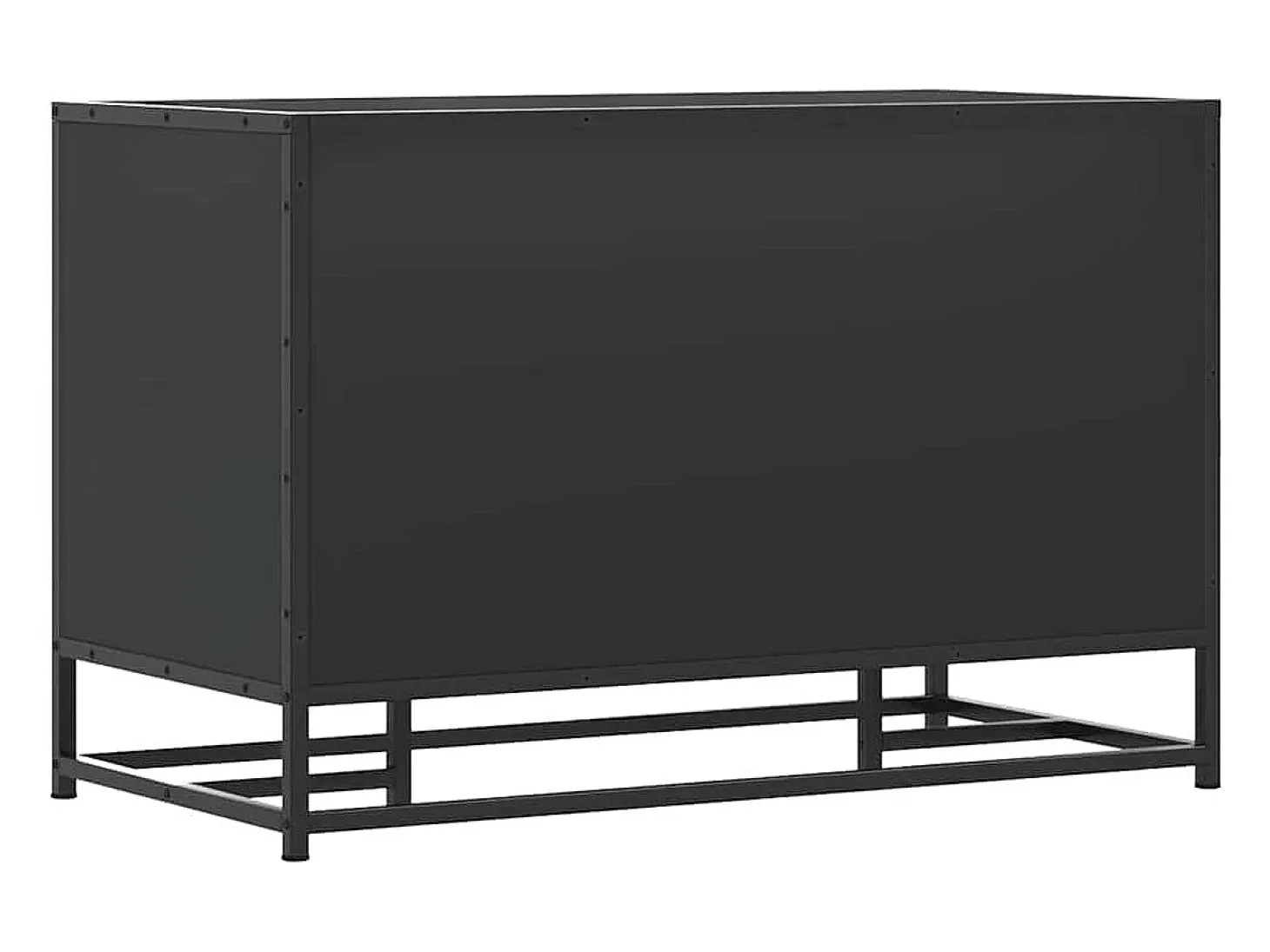 Banco zapatero negro 80x40x53,5 cm madera contrachapada y metal