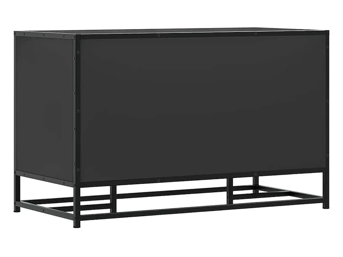 Banco zapatero negro 84x40x53,5 cm madera contrachapada y metal