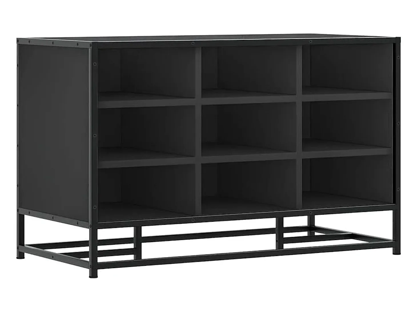 Banco zapatero negro 84x40x53,5 cm madera contrachapada y metal