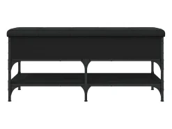 Banco zapatero negro 102x42x45 cm madera de ingeniería