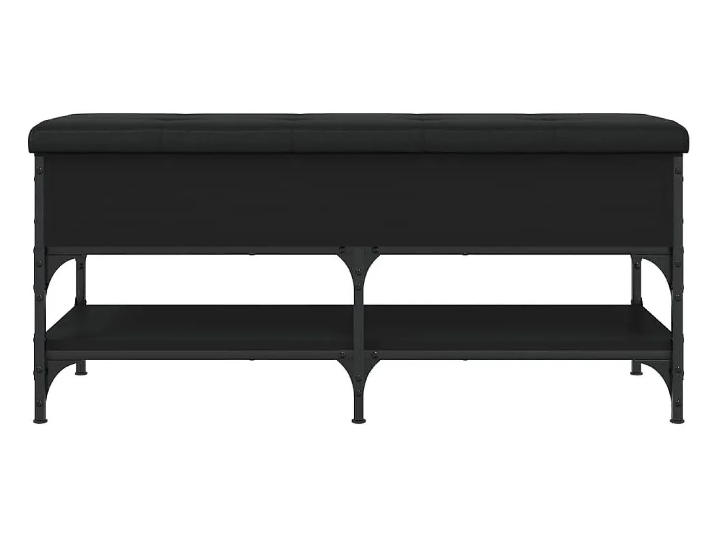 Banco zapatero negro 102x42x45 cm madera de ingeniería