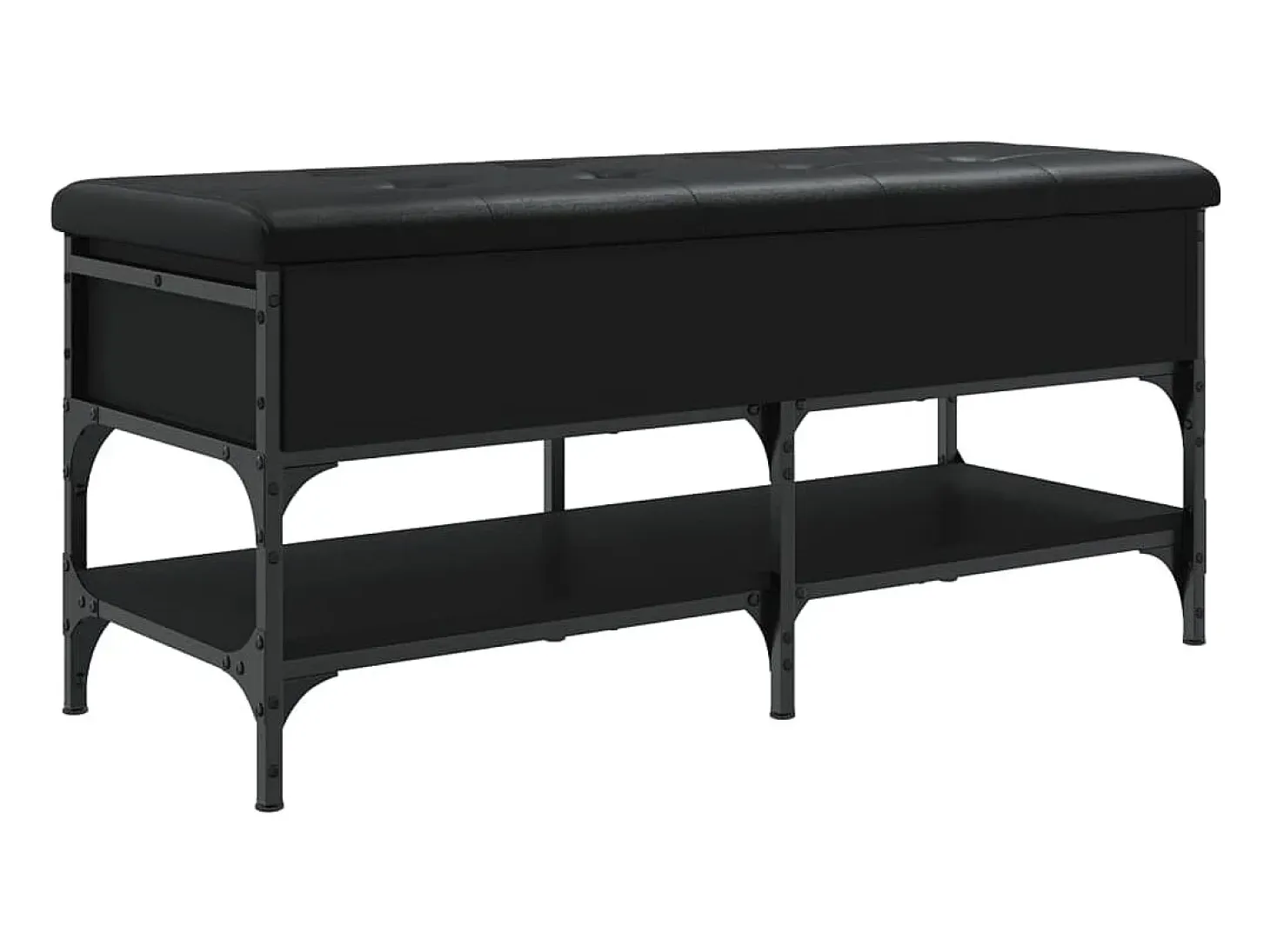Banco zapatero negro 102x42x45 cm madera de ingeniería
