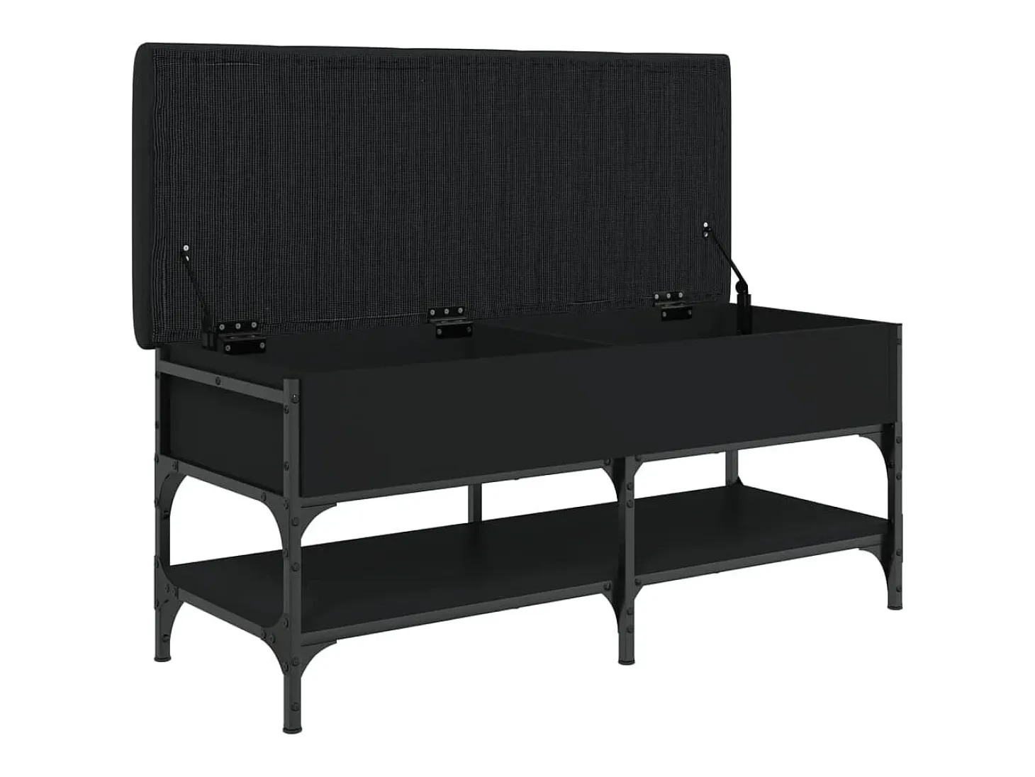 Banco zapatero negro 102x42x45 cm madera de ingeniería