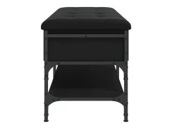 Banco zapatero negro 102x42x45 cm madera de ingeniería