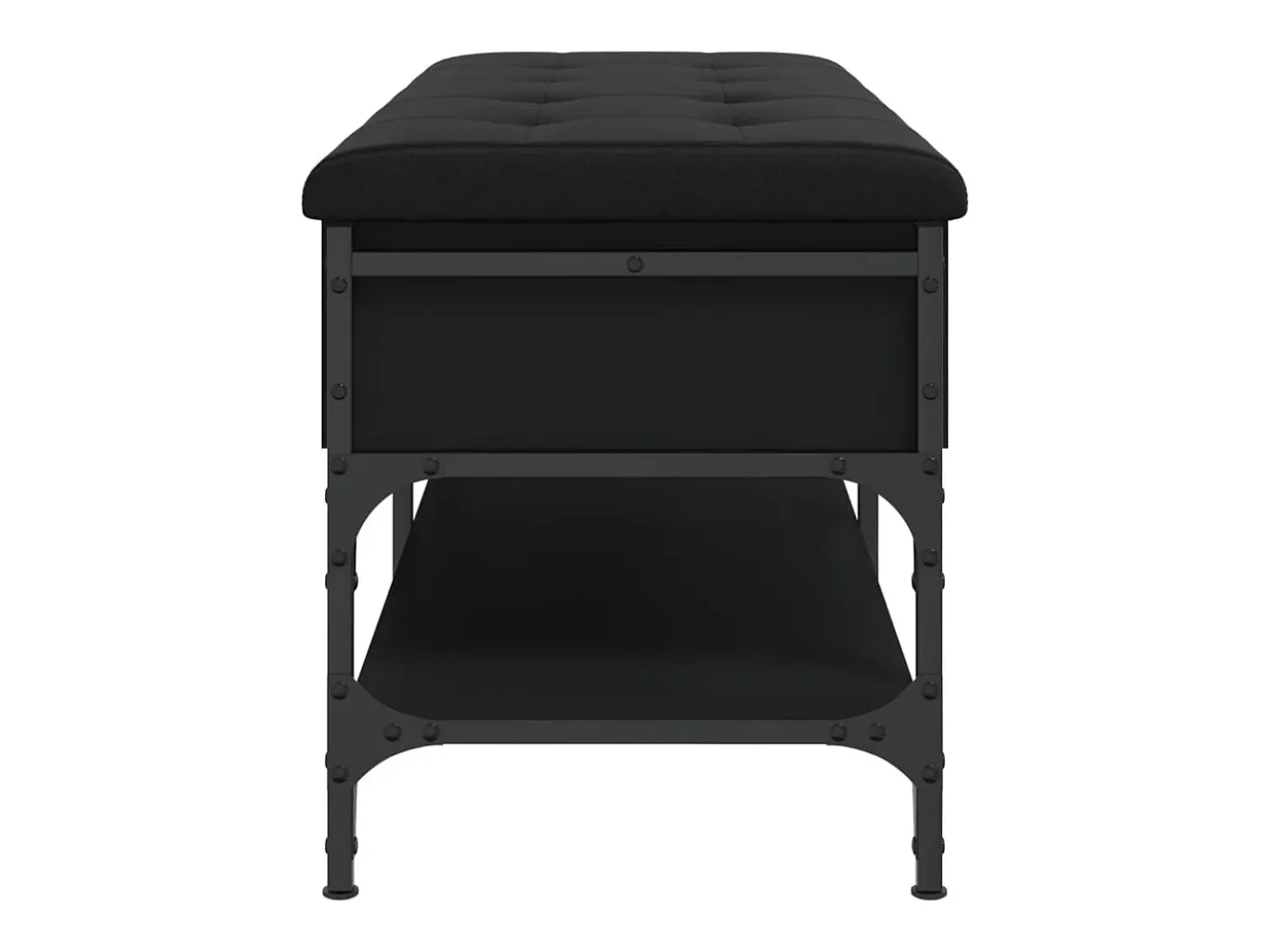 Banco zapatero negro 102x42x45 cm madera de ingeniería