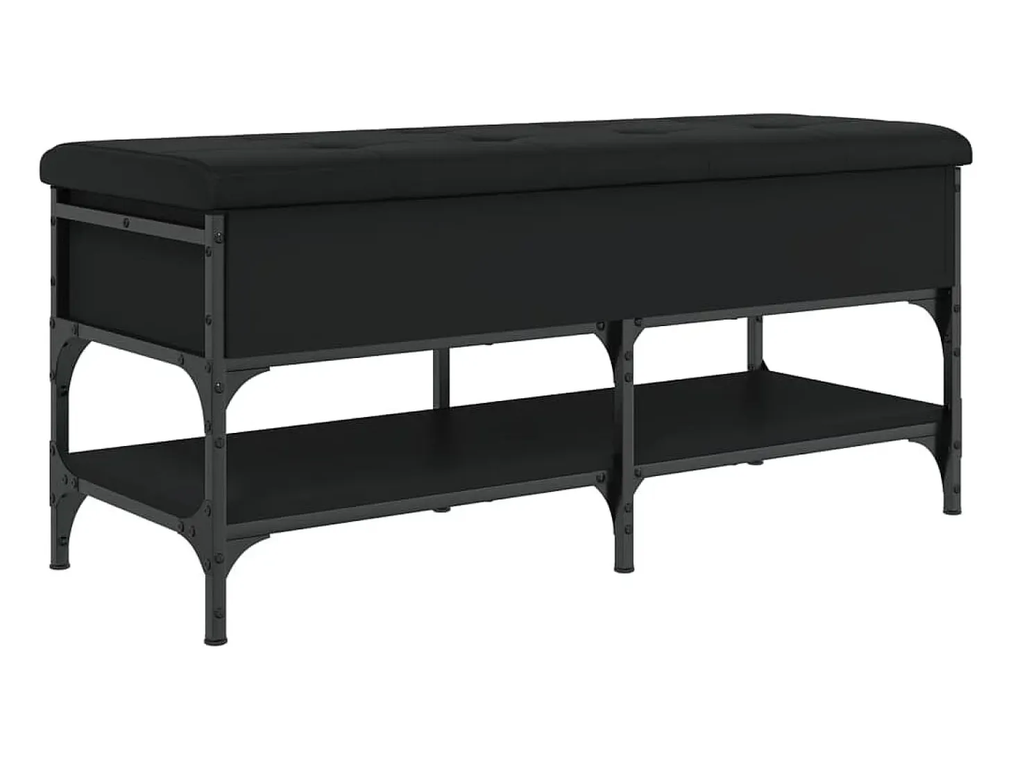 Banco zapatero negro 102x42x45 cm madera de ingeniería