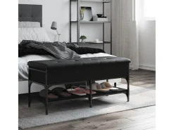 Banco zapatero negro 102x42x45 cm madera de ingeniería