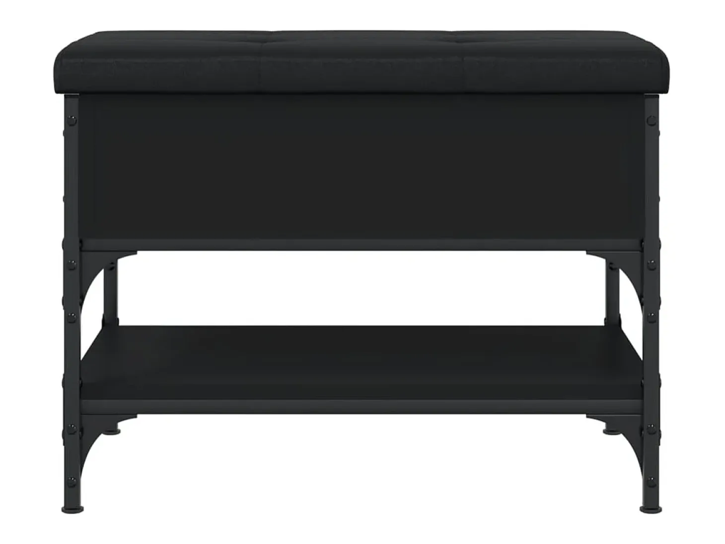Banco zapatero negro 62x42x45 cm madera de ingeniería