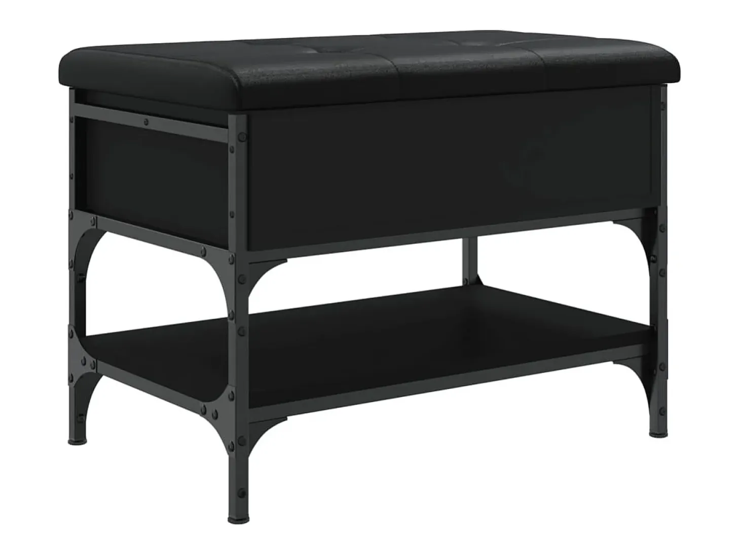 Banco zapatero negro 62x42x45 cm madera de ingeniería