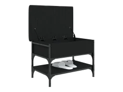 Banco zapatero negro 62x42x45 cm madera de ingeniería