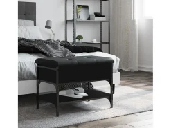 Banco zapatero negro 62x42x45 cm madera de ingeniería