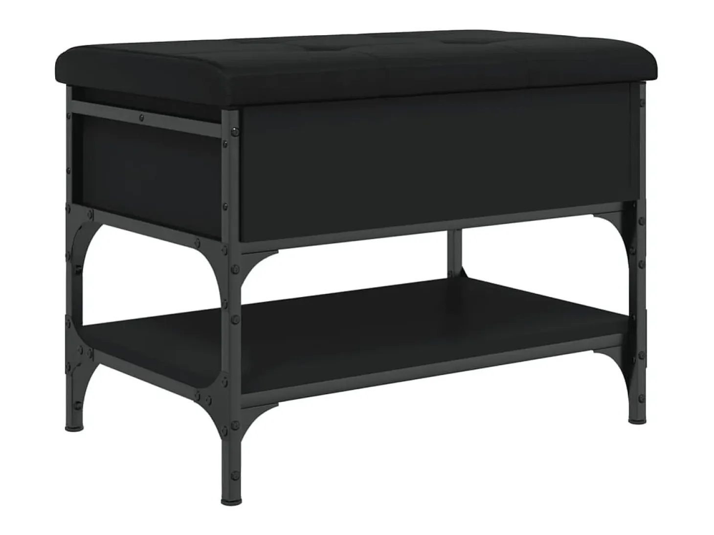 Banco zapatero negro 62x42x45 cm madera de ingeniería