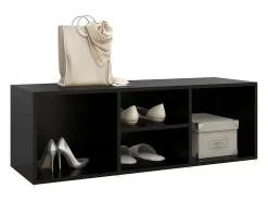 Banco zapatero negro 105x35x35 cm Aglomerado