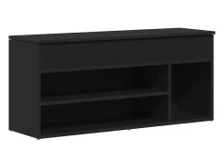 Banco zapatero negro 102x30,5x45 cm madera de ingeniería