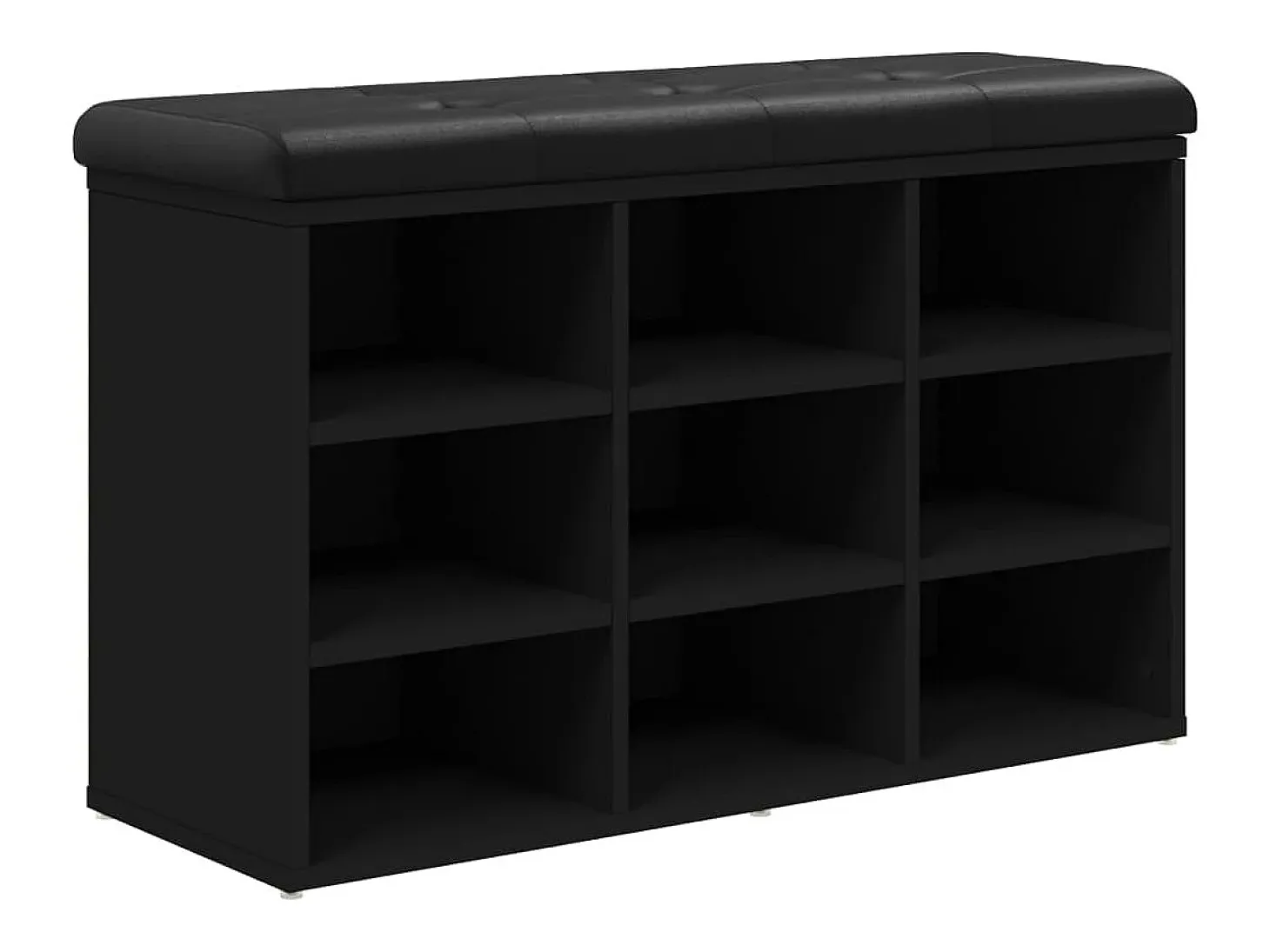 Banco zapatero negro 82x32x50 cm madera de ingeniería
