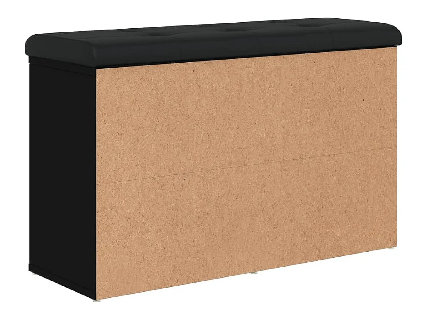 Banco zapatero negro 82x32x50 cm madera de ingeniería