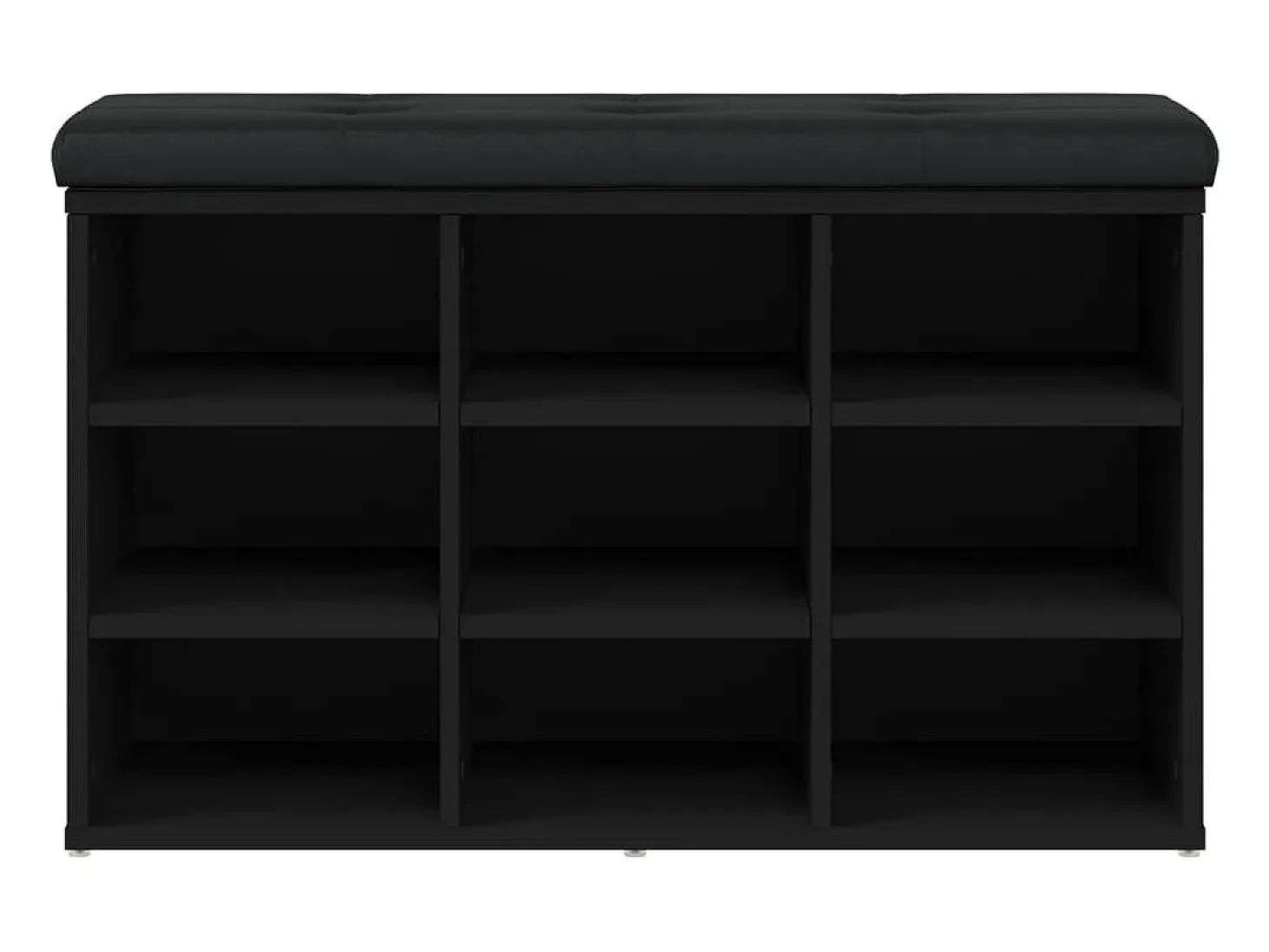 Banco zapatero negro 82x32x50 cm madera de ingeniería