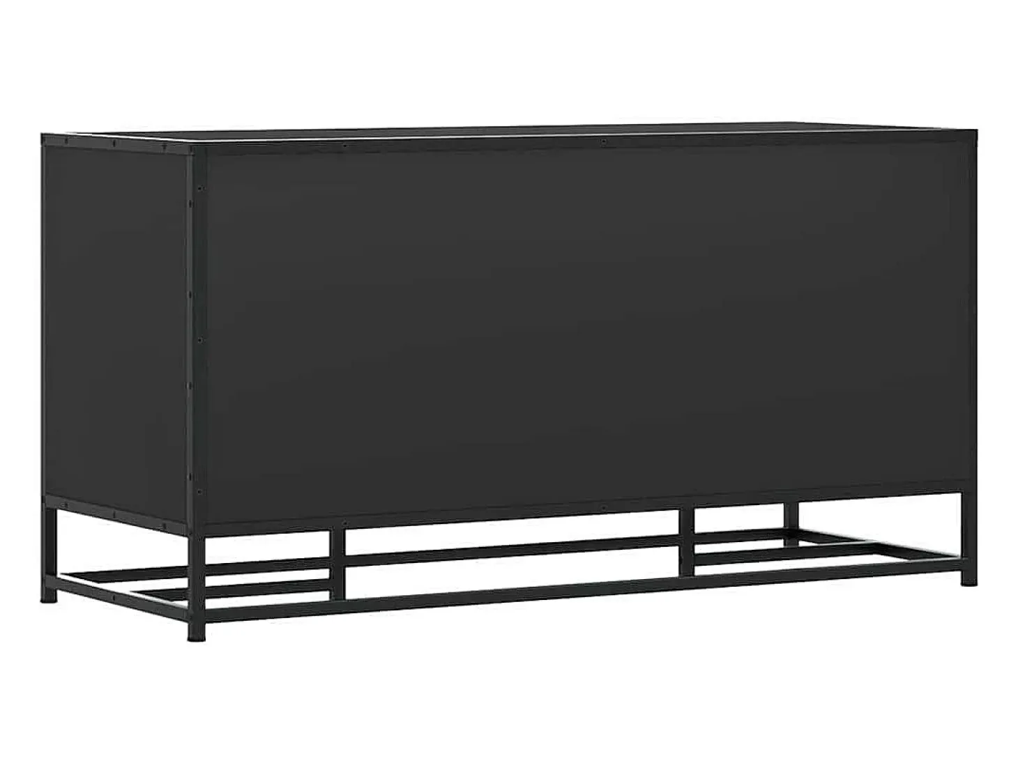 Banco zapatero negro 100x40x53,5cm madera contrachapada y metal