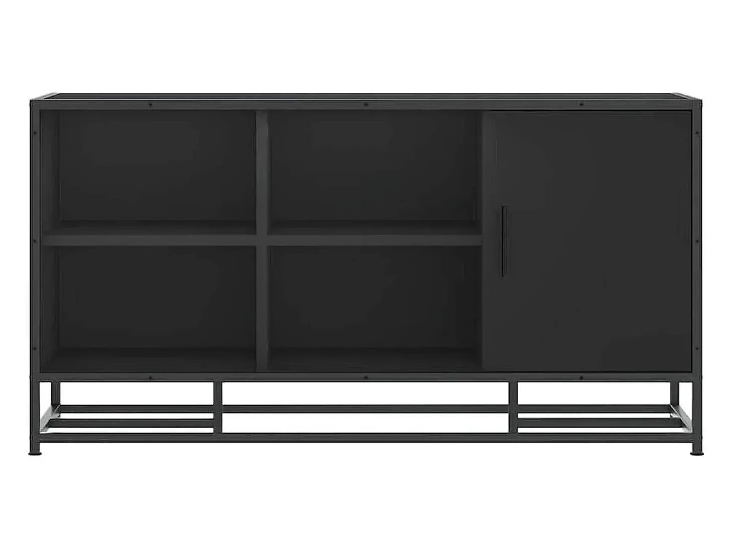 Banco zapatero negro 100x40x53,5cm madera contrachapada y metal