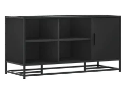 Banco zapatero negro 100x40x53,5cm madera contrachapada y metal