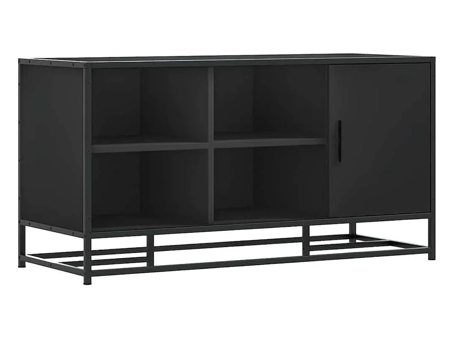 Banco zapatero negro 100x40x53,5cm madera contrachapada y metal