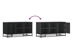 Banco zapatero negro 100x40x53,5cm madera contrachapada y metal
