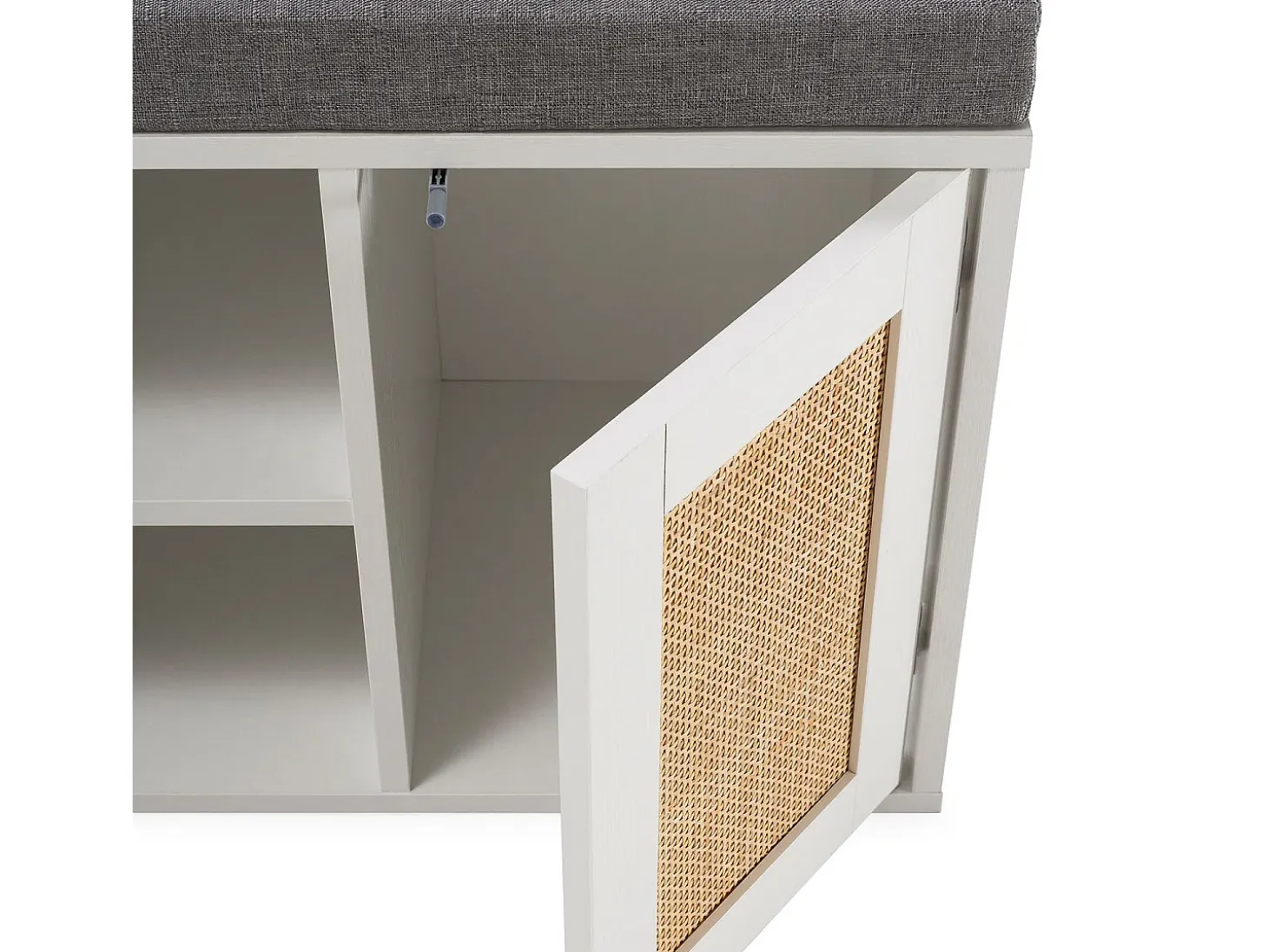 Banco zapatero Rafael Color Blanco 6 Huecos y 1 Puerta