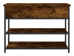Banco zapatero roble ahumado 70x42,5x50 cm madera de ingeniería