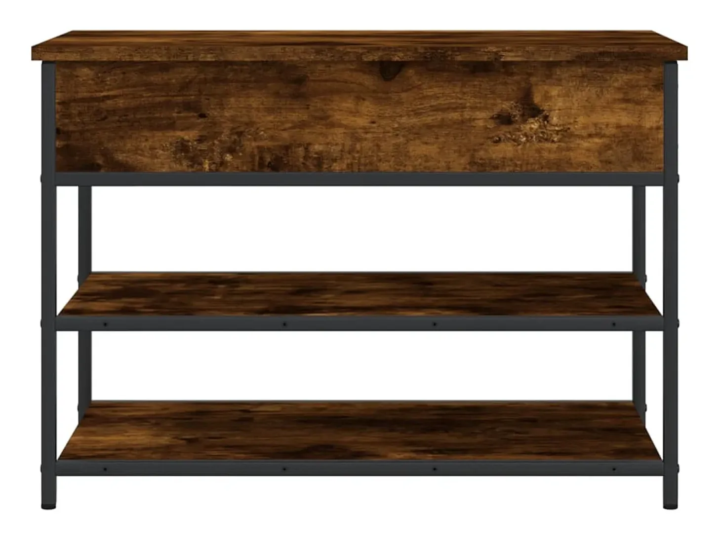Banco zapatero roble ahumado 70x42,5x50 cm madera de ingeniería