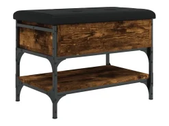 Banco zapatero roble ahumado 62x42x45 cm madera de ingeniería