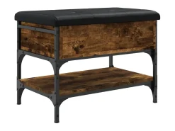 Banco zapatero roble ahumado 62x42x45 cm madera de ingeniería
