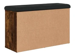 Banco zapatero roble ahumado 82x32x50 cm madera de ingeniería