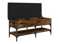 Banco zapatero roble ahumado 102x42x45 cm madera de ingeniería