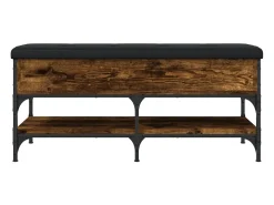 Banco zapatero roble ahumado 102x42x45 cm madera de ingeniería