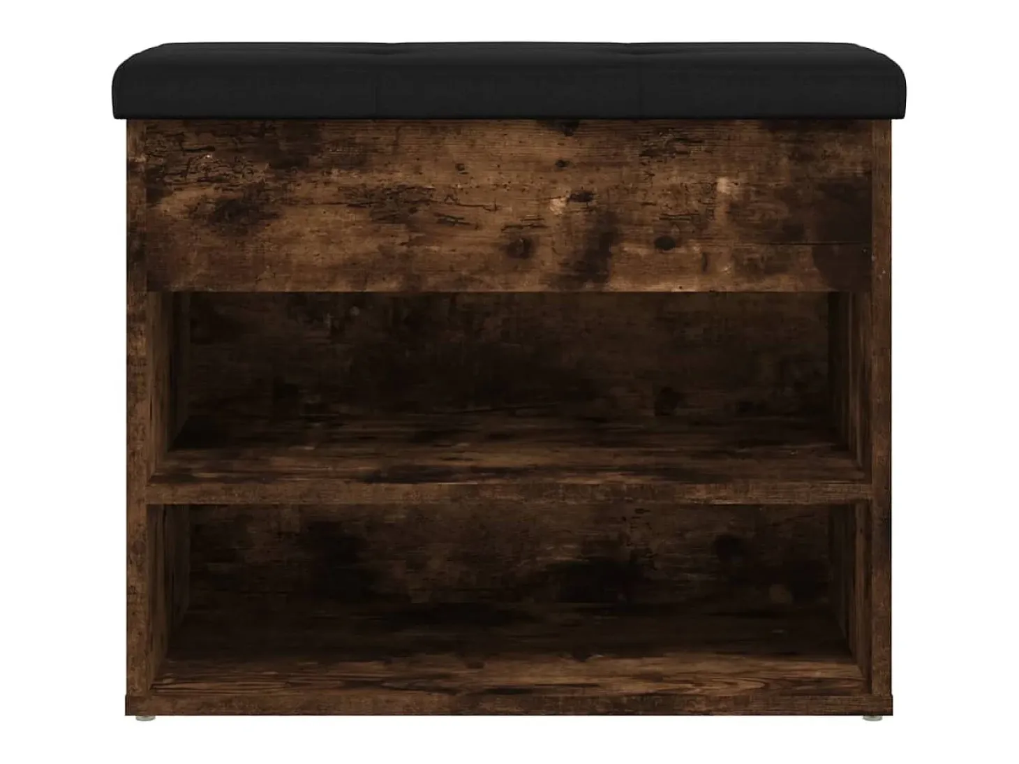 Banco zapatero roble ahumado 62x32x50 cm madera de ingeniería